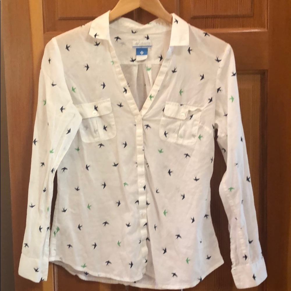 Columbia long sleeved button down shirt